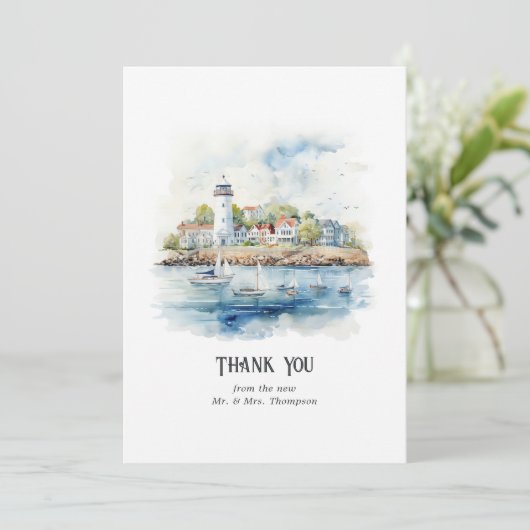 Newport, Rhode Island Bestemming Bruiloft Bedankkaart (Staand voorkant)