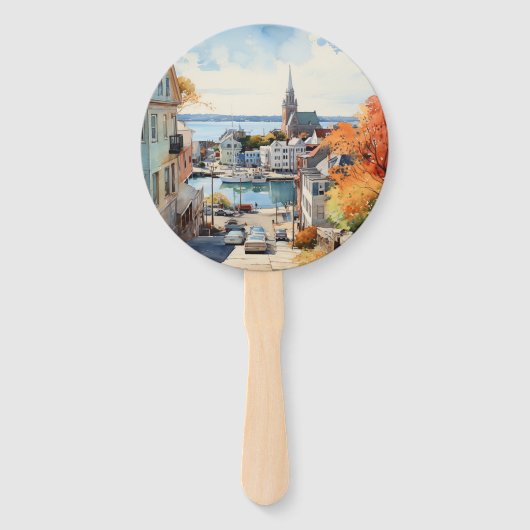 Newport, Rhode Island Bestemming Bruiloft Handwaaier (Achterkant)