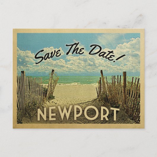 Newport Rhode Island bewaar de  datum Aankondigingskaart (Voorkant)