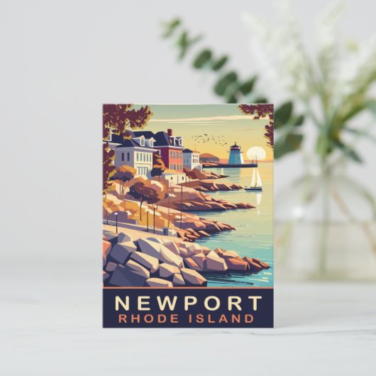 Newport, Rhode Island, kust, Reizen Briefkaart (Staand voorkant)