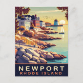 Newport, Rhode Island, kust, Reizen Briefkaart (Voorkant)