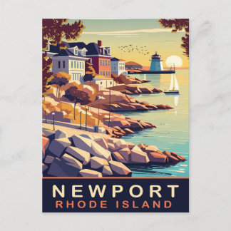 Newport, Rhode Island, kust, Reizen Briefkaart