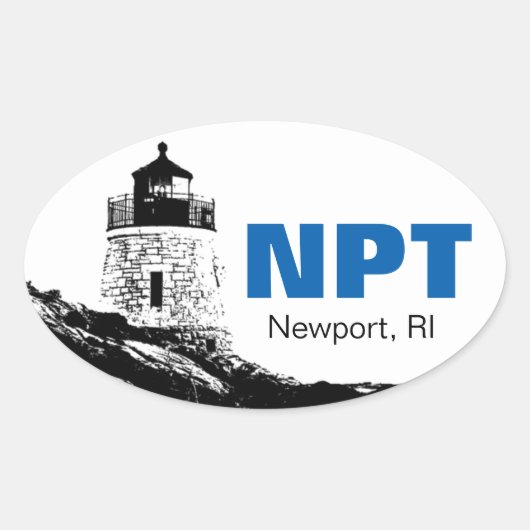 Newport, Rhode Island oval bumper sticker (Devant)