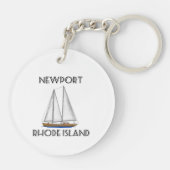 Newport Rhode Island Sailing Sleutelhanger (Achterkant)