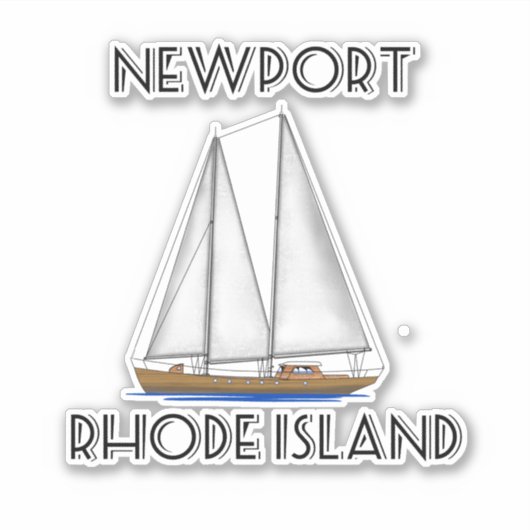 Newport Rhode Island Sailing Sticker (Voorkant)