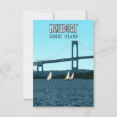 Newport Rhode Island Sailships Flat Kaart (Voorkant)