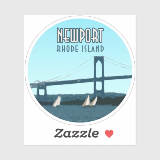 Newport Rhode Island Sailships Sticker (Vel)