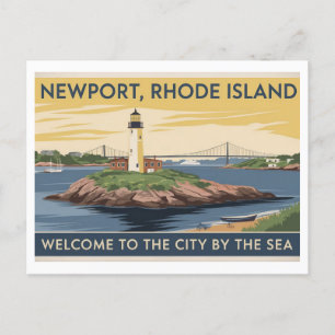 Newport, Rhode Island Vuurtoren schilderij Briefkaart