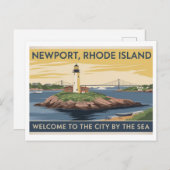 Newport, Rhode Island Vuurtoren schilderij Briefkaart (Voorkant / Achterkant)