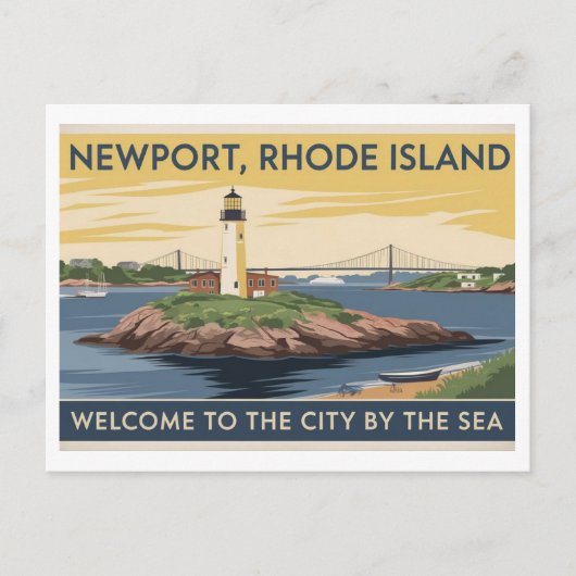 Newport, Rhode Island Vuurtoren schilderij Briefkaart (Voorkant)