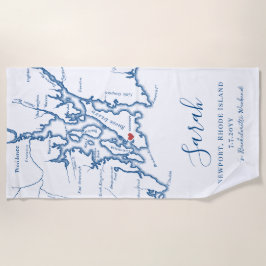 Newport RI gepersonaliseerde vrijgezellenweekend Strandlaken