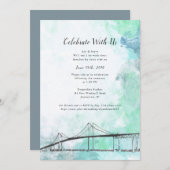 Newport, RI Thema Waterkleur Uitnodiging (Voorkant / Achterkant)