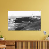 Newport, Uitzicht van de vuurtoren van Oregon Yaqu Canvas Afdruk (Insitu (Woonkamer))