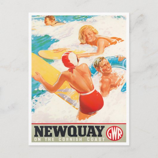 Newquay Britain vintage Briefkaart (Voorkant)