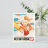 Newquay Britain voyage vintage Carte postale (Debout devant)