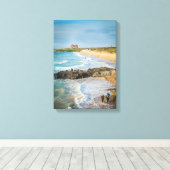 Newquay Fistral Beach at Sunset Canvas Afdruk (Insitu (Houten vloer))