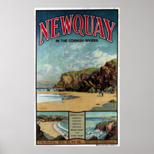 Newquay in de Cornish Riviera Travel Poster