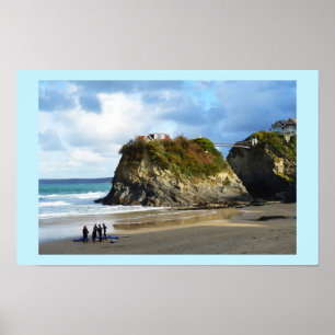 Newquay strand in Cornwall Poster