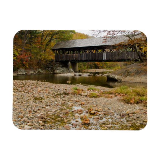 Newry Covered Bridge over river in autumn Magneet (Horizontaal)