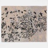 News Paper Rock Petroglyphs Fleece Deken (Voorkant (Horizontaal))