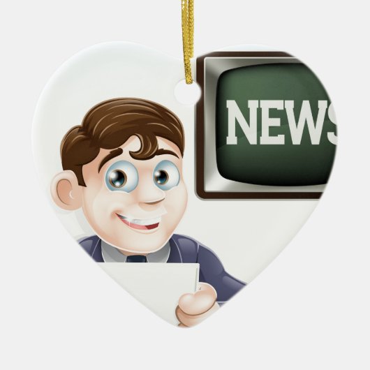 News reporter keramisch ornament (Voorkant)