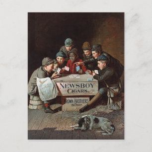 Newsboy Cigars Vintage Poster teruggezet Briefkaart