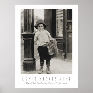 Newsboy van Lewis Wickes Hine in St. Louis Poster