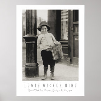 Newsboy van Lewis Wickes Hine in St. Louis Poster