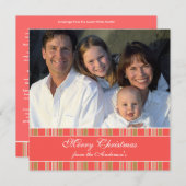 Newsletter Pink Green Stripe Carte de Noël (Devant / Derrière)
