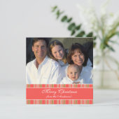 Newsletter Pink Green Stripe Carte de Noël (Debout devant)