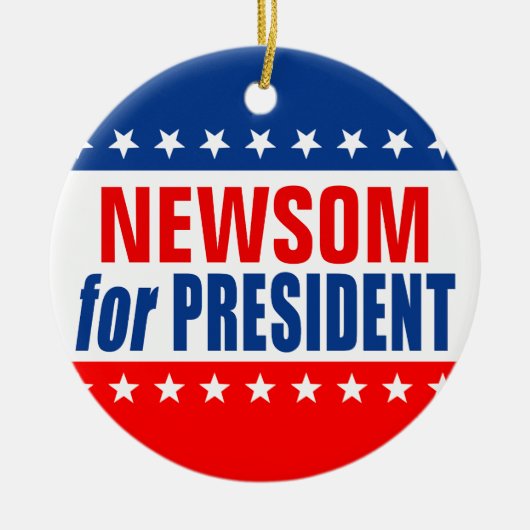 "NEWSOM for PRESIDENT" Keramisch Ornament (Voorkant)