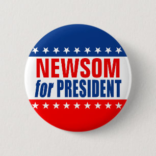 "NEWSOM voor PRESIDENT" Button