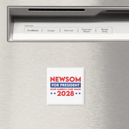 Newsom voor President Make America Care Again 2028 Magneet (Insitu (Vaatwasser))