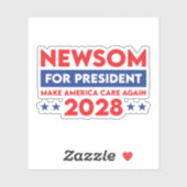 Newsom voor President Make America Care Again 2028 Sticker (Vel)