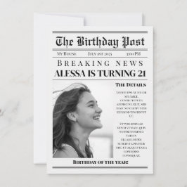NEWSPAPER BIRTHDAY KAART