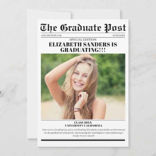 Newspaper Graduation with photos Kaart (Voorkant)