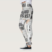 Newspaper Print Leggings (Gauche)
