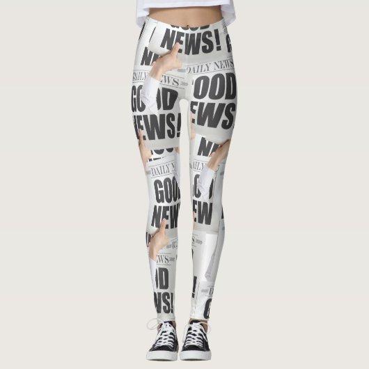 Newspaper Print Leggings (Devant)