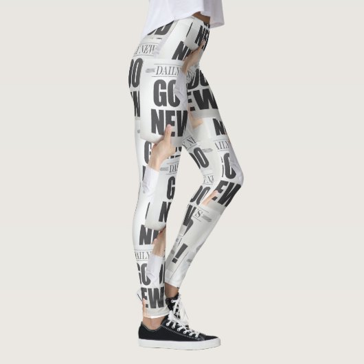 Newspaper Print Leggings (Droite)