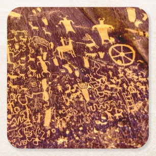 Newspaper Rock American Indian Utah Vierkante Kartonnen Onderzetter