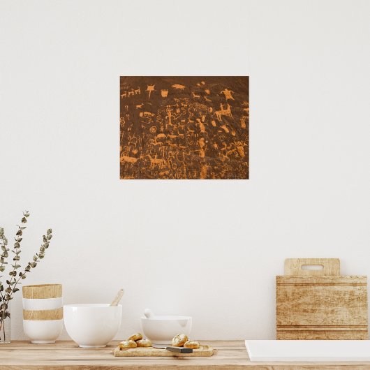 Newspaper Rock is een petroglyph-paneel dat is voo Poster (Keuken)