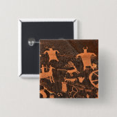Newspaper Rock Petroglyph-panel - Utah Vierkante Button 5,1 Cm (Voorkant /achterkant)