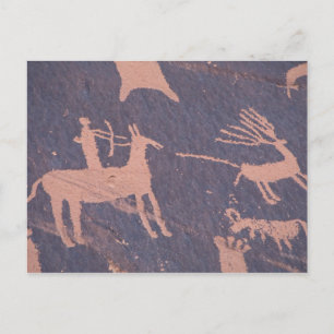 Newspaper Rock, S.P., UT bij Monticello. Briefkaart