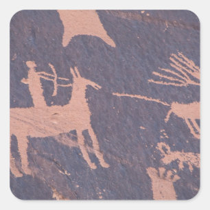 Newspaper Rock, S.P., UT Near Monticello. Vierkante Sticker