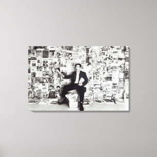 Newspaper salesman, c.1960 canvas afdruk