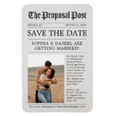 Newspaper Save The Date Magnet Photo Magneet (Verticaal)