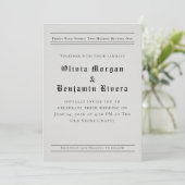 Newspaper-Style Wedding Invitation (Debout devant)