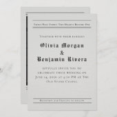 Newspaper-Style Wedding Invitation Kaart (Voorkant / Achterkant)