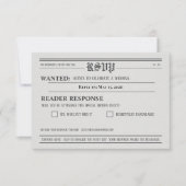 Newspaper-Style Wedding RSVP Response card (Devant)