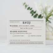 Newspaper-Style Wedding RSVP Response card (Debout devant)